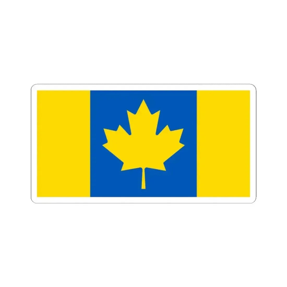 Flag of Ukrainian-Canadians (Canada) STICKER Vinyl Kiss-Cut Decal 2 Inch White - The Sticker Space