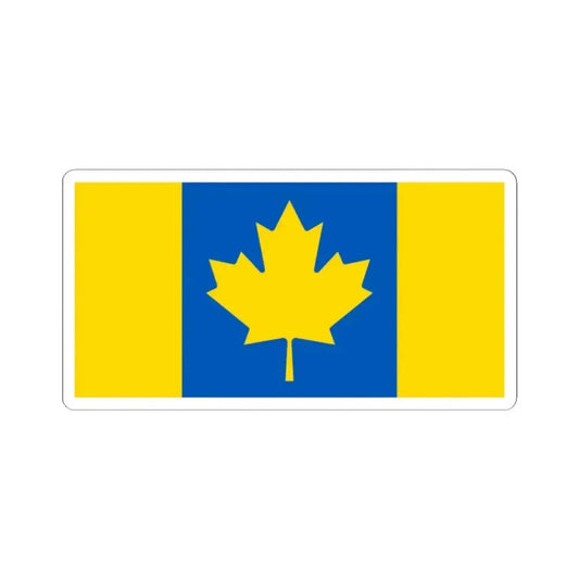 Flag of Ukrainian-Canadians (Canada) STICKER Vinyl Kiss-Cut Decal 2 Inch White - The Sticker Space