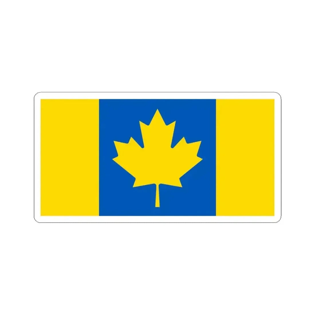 Flag of Ukrainian-Canadians (Canada) STICKER Vinyl Kiss-Cut Decal 3 Inch White - The Sticker Space