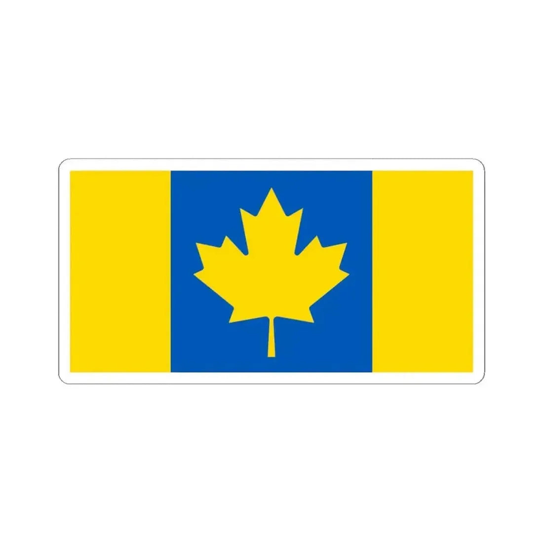 Flag of Ukrainian-Canadians (Canada) STICKER Vinyl Kiss-Cut Decal 4 Inch White - The Sticker Space