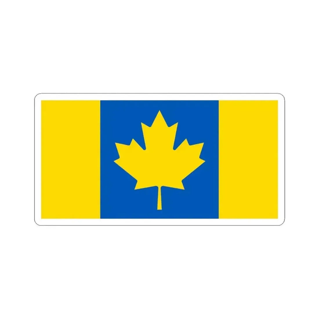 Flag of Ukrainian-Canadians (Canada) STICKER Vinyl Kiss-Cut Decal 6 Inch White - The Sticker Space