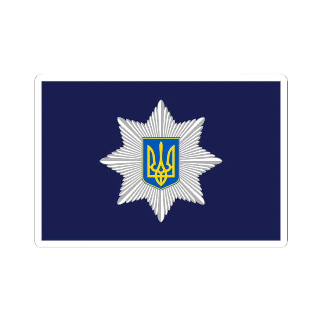Flag of Ukrainian National Police (Ukraine) STICKER Vinyl Kiss-Cut Decal 3 Inch White - The Sticker Space