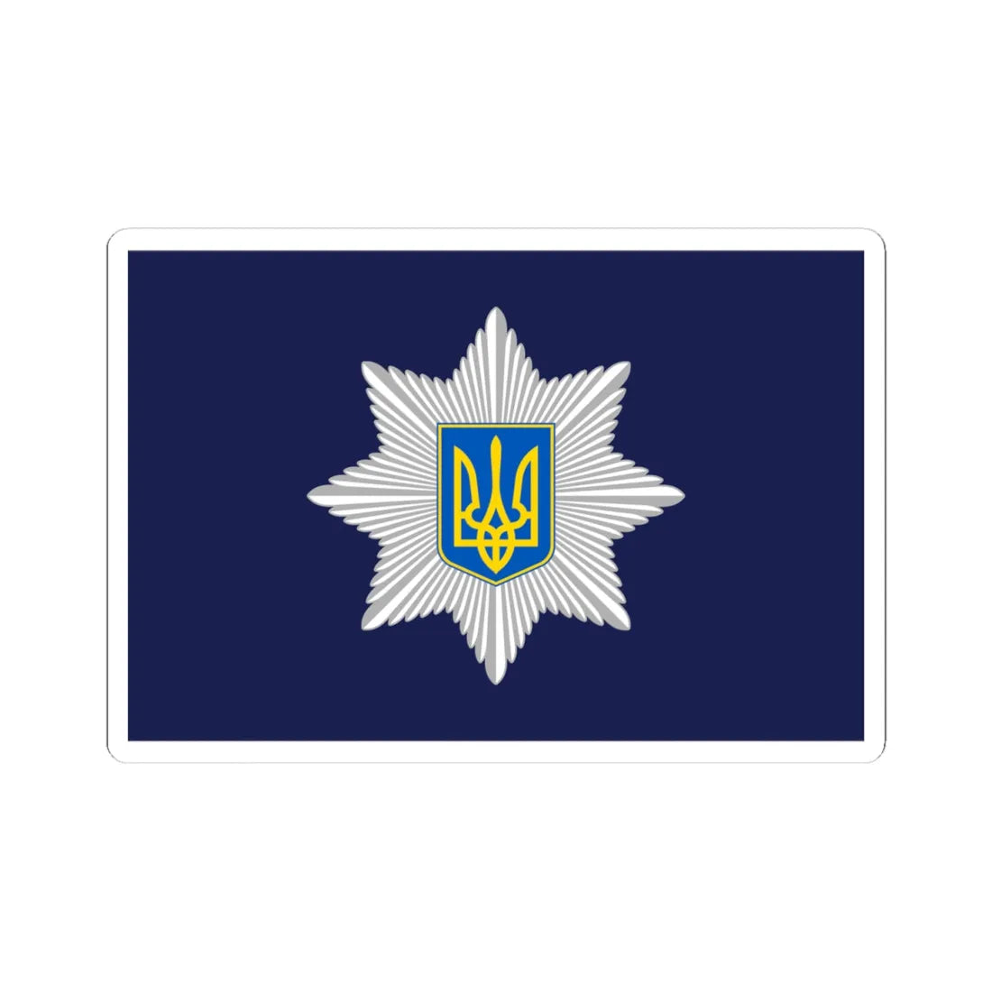 Flag of Ukrainian National Police (Ukraine) STICKER Vinyl Kiss-Cut Decal 4 Inch White - The Sticker Space