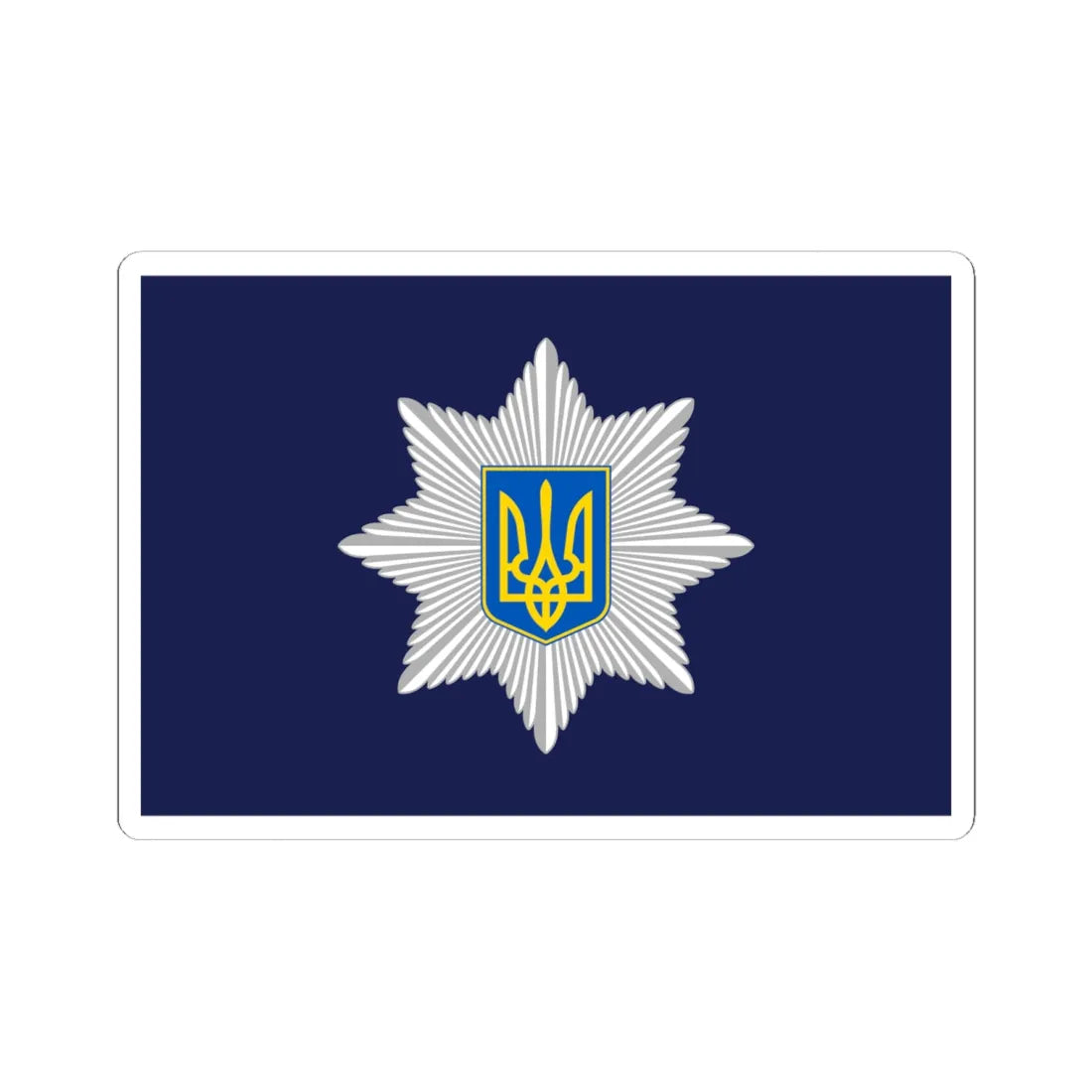 Flag of Ukrainian National Police (Ukraine) STICKER Vinyl Kiss-Cut Decal 6 Inch White - The Sticker Space