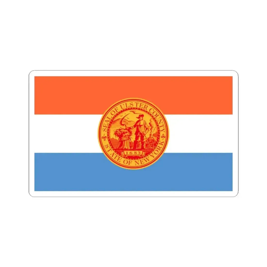 Flag of Ulster County New York (United States) STICKER Vinyl Kiss-Cut Decal 2 Inch White - The Sticker Space