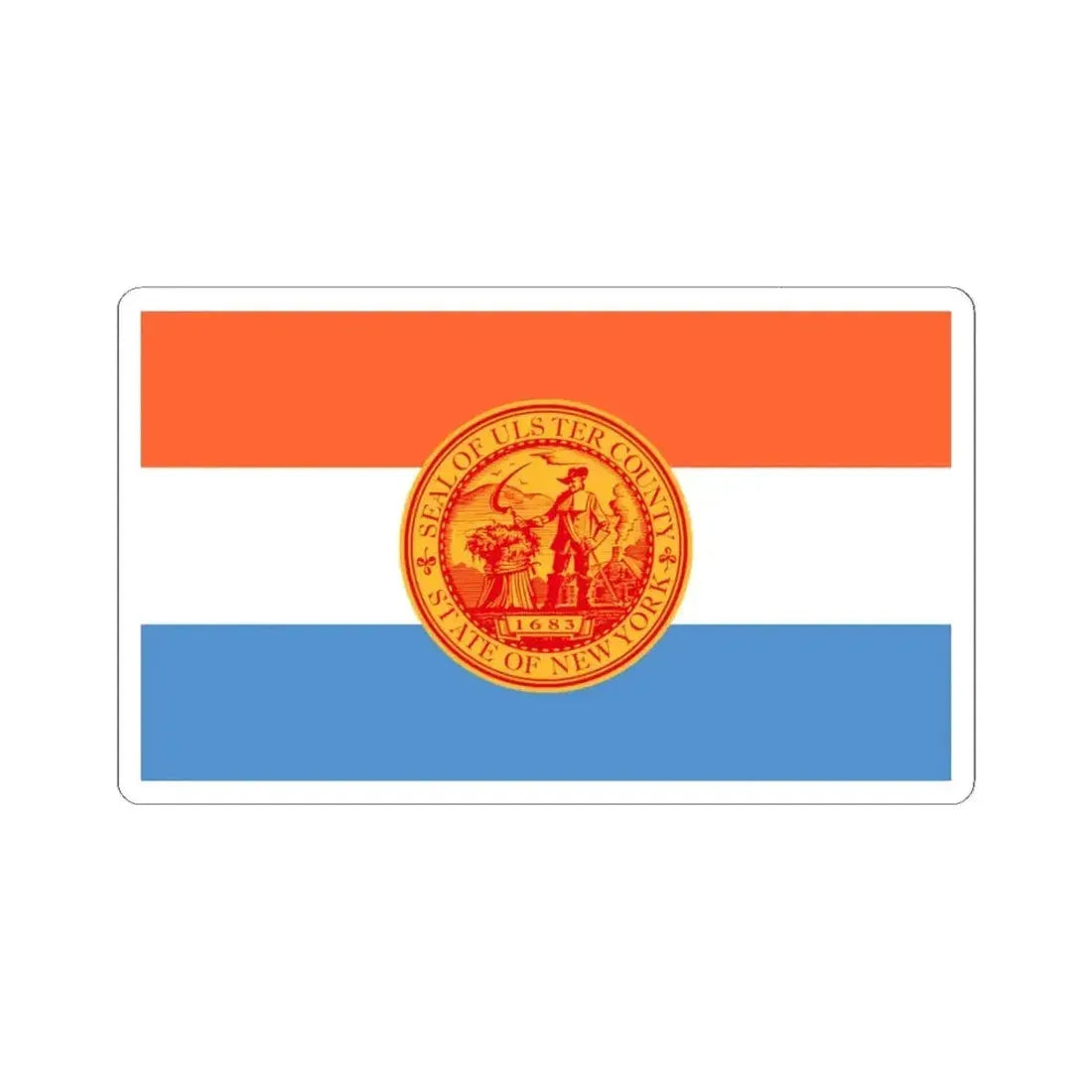 Flag of Ulster County New York (United States) STICKER Vinyl Kiss-Cut Decal 3 Inch White - The Sticker Space