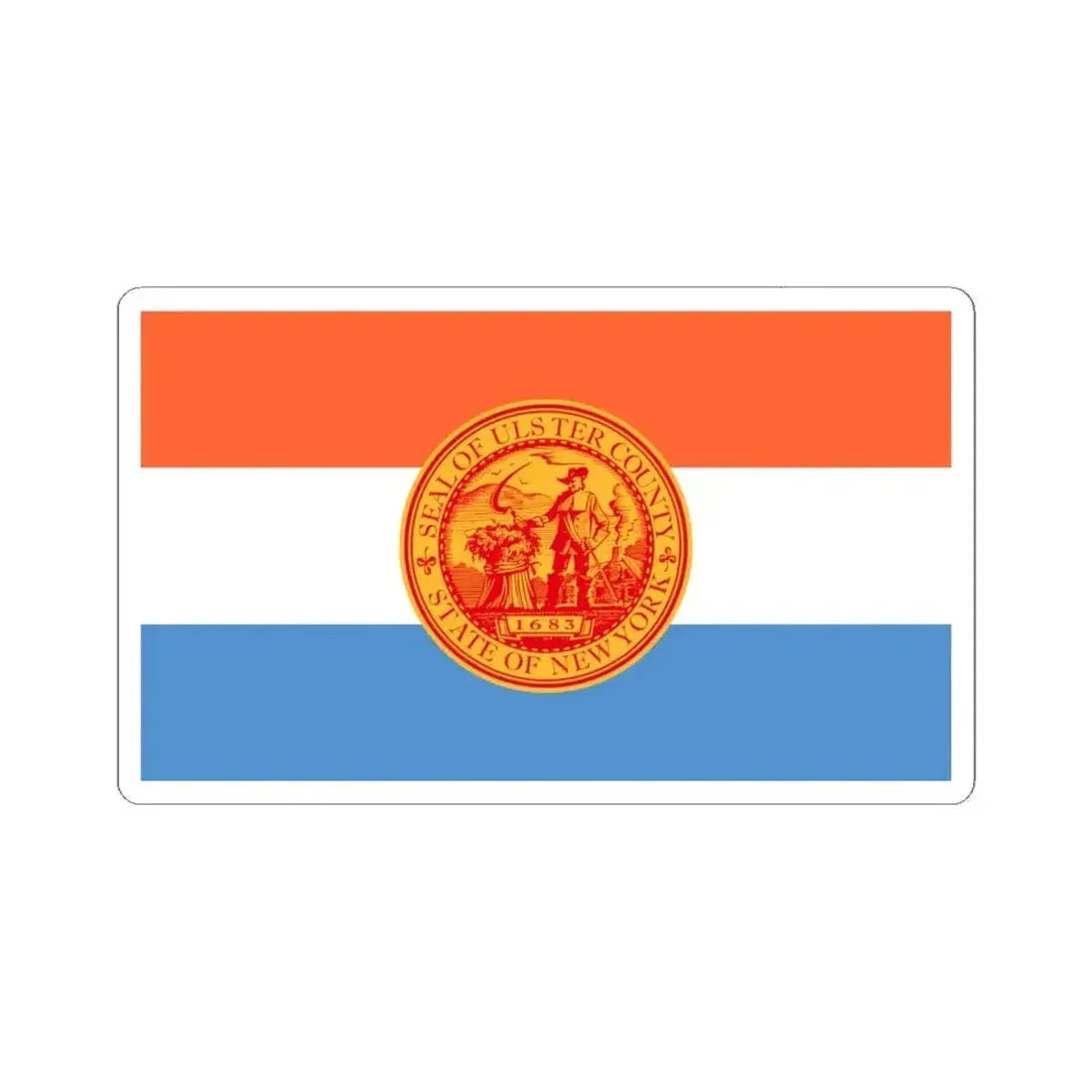 Flag of Ulster County New York (United States) STICKER Vinyl Kiss-Cut Decal 4 Inch White - The Sticker Space