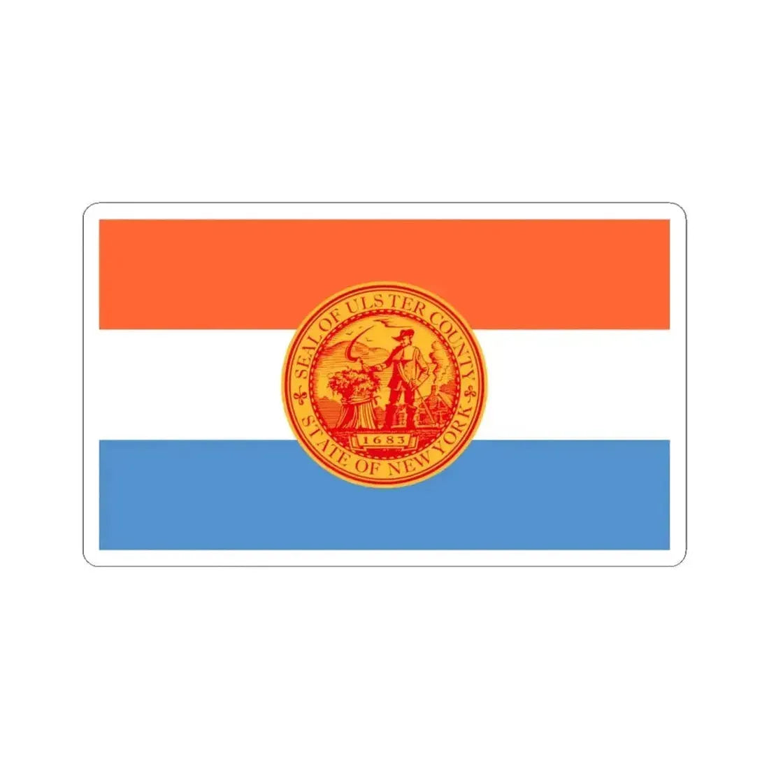 Flag of Ulster County New York (United States) STICKER Vinyl Kiss-Cut Decal 6 Inch White - The Sticker Space