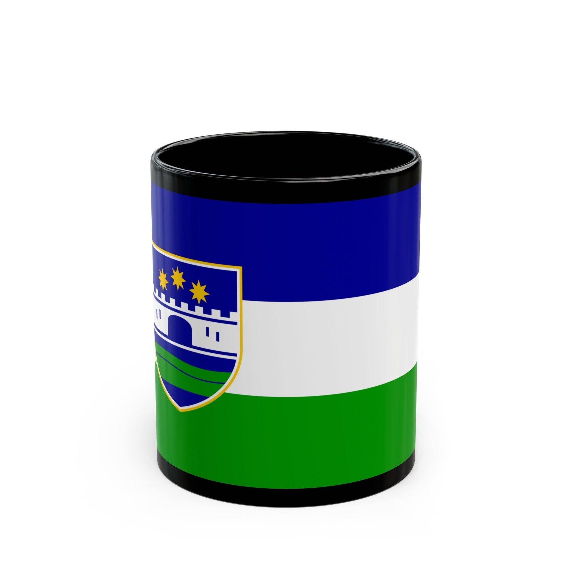 Flag of Una Sana Canton Bosnia and Herzegovina - Black Coffee Mug-11oz-The Sticker Space