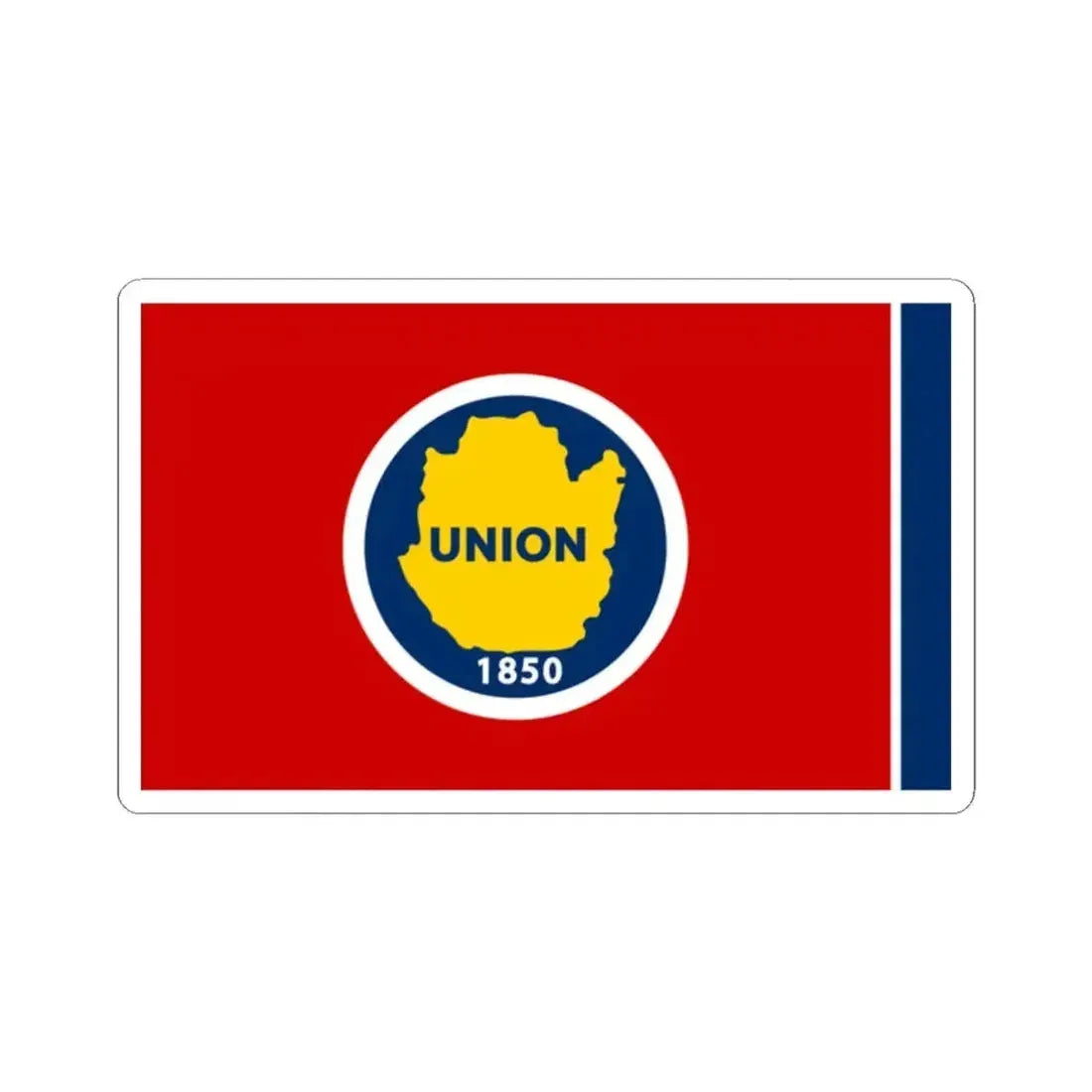 Flag of Union County Tennessee (United States) STICKER Vinyl Kiss-Cut Decal 2 Inch White - The Sticker Space