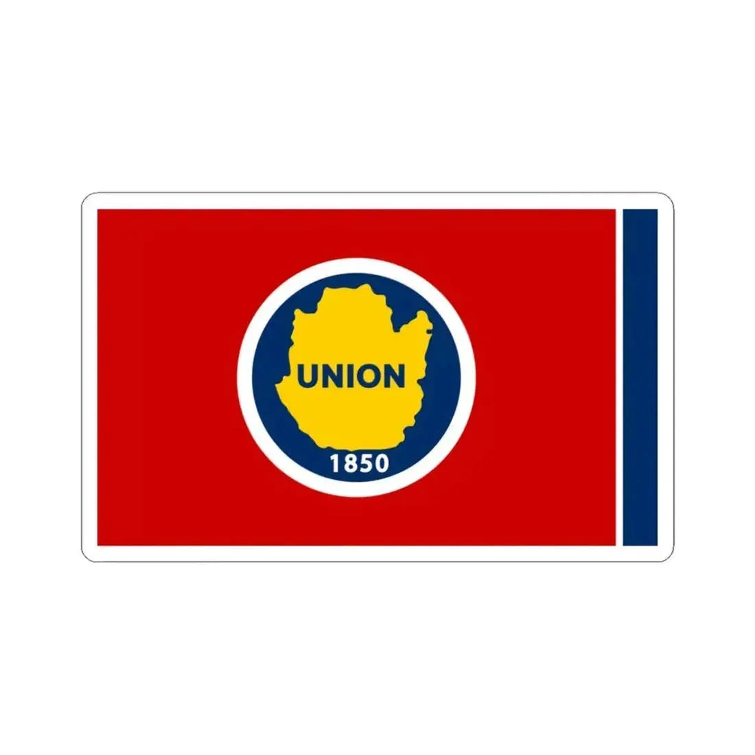 Flag of Union County Tennessee (United States) STICKER Vinyl Kiss-Cut Decal 3 Inch White - The Sticker Space