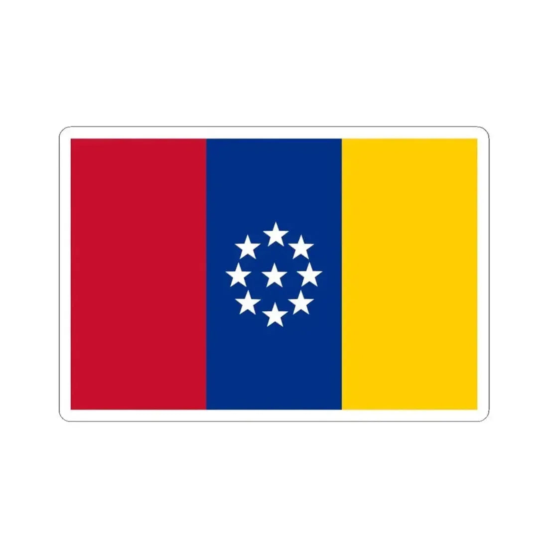 Flag of United States of New Granada (Colombia) STICKER Vinyl Kiss-Cut Decal 4 Inch White - The Sticker Space