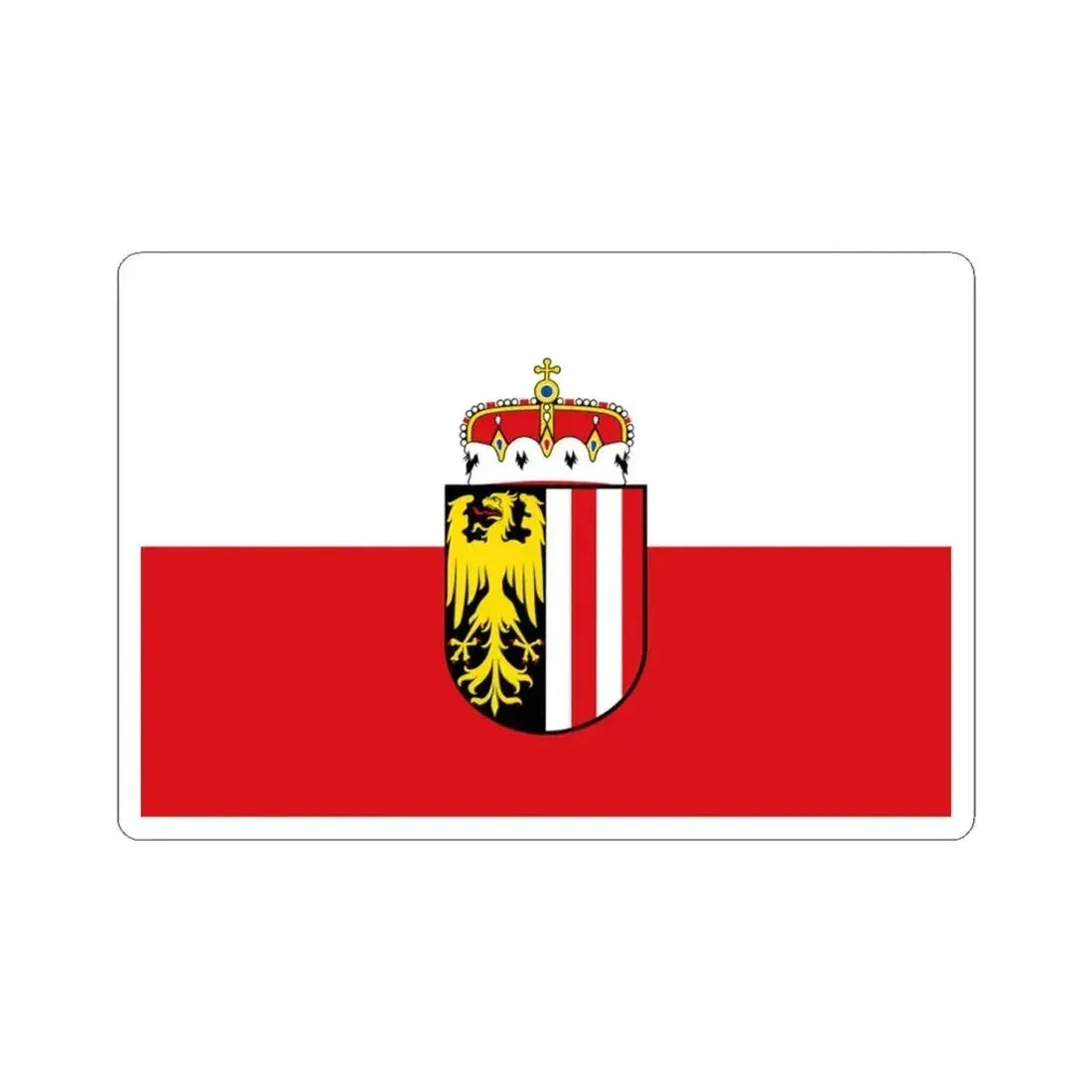 Flag of Upper Austria state (Austria) STICKER Vinyl Kiss-Cut Decal 3 Inch White - The Sticker Space