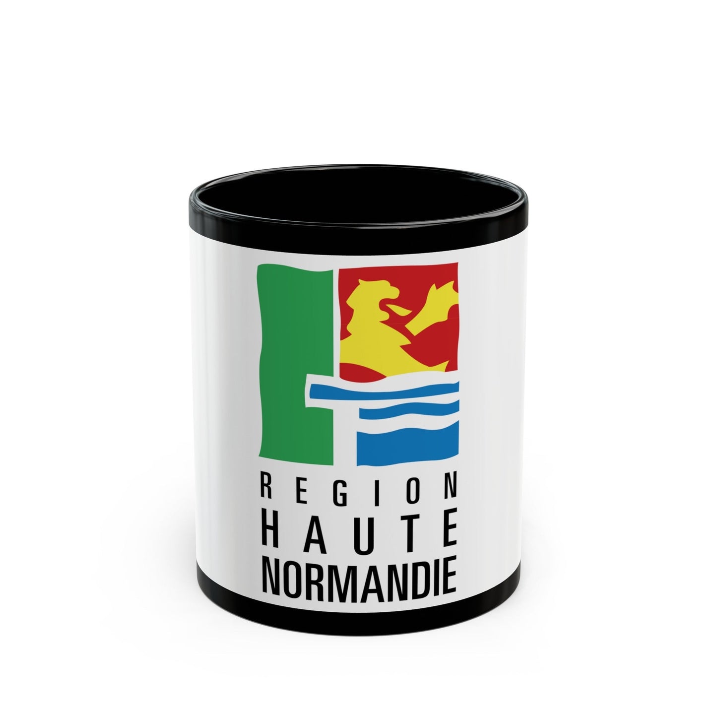 Flag of Upper Normandy France 2 - Black Coffee Mug-11oz-The Sticker Space