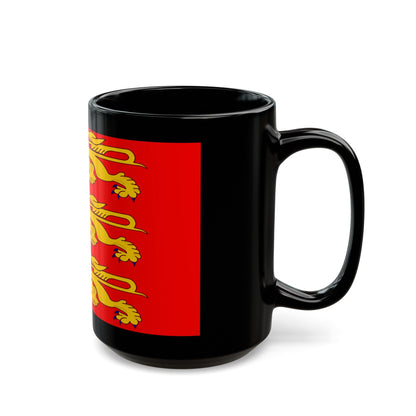 Flag of Upper Normandy France - Black Coffee Mug-The Sticker Space