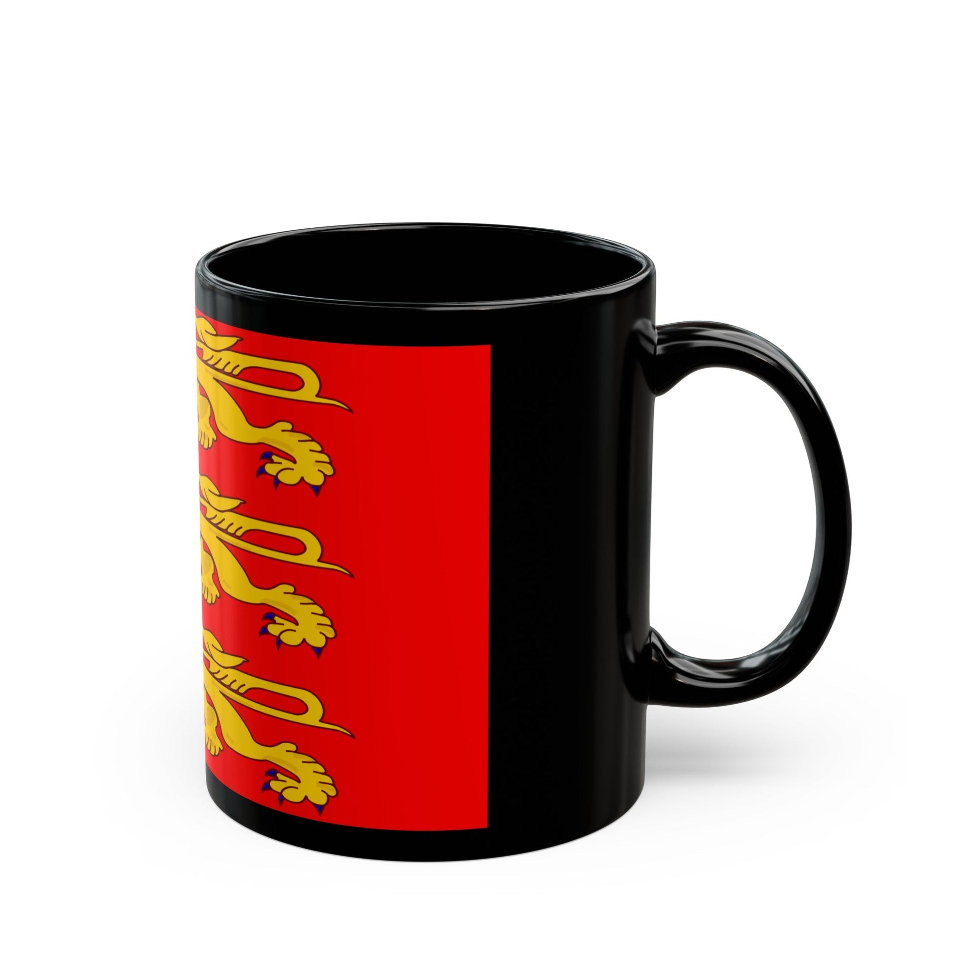 Flag of Upper Normandy France - Black Coffee Mug-The Sticker Space