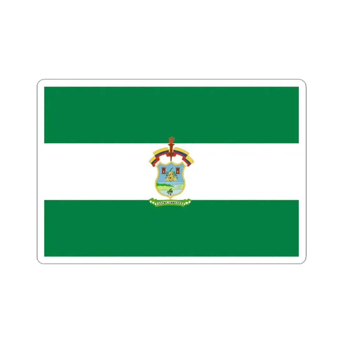 Flag of Urdaneta (Ecuador) STICKER Vinyl Kiss-Cut Decal 3 Inch White - The Sticker Space