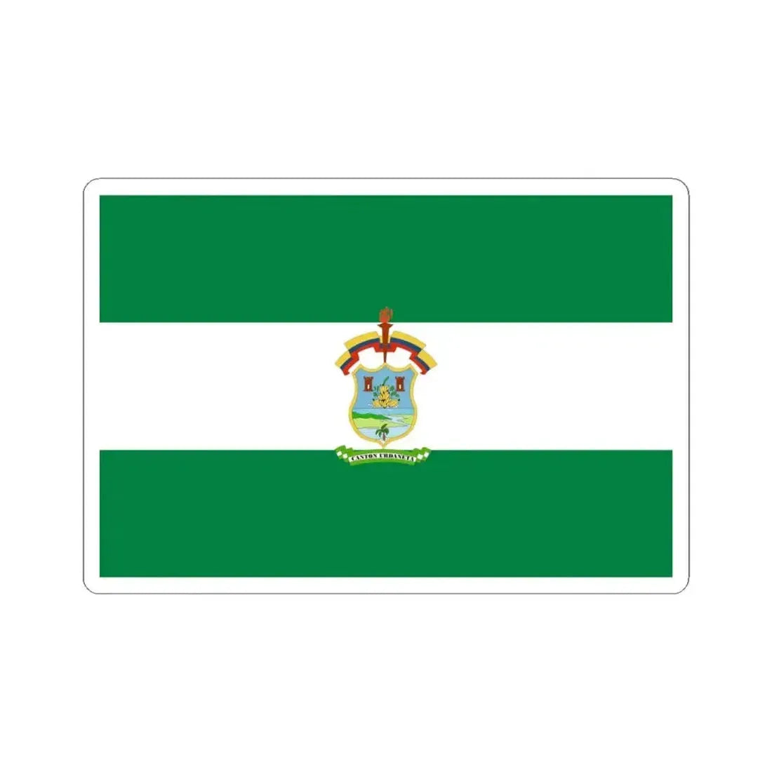 Flag of Urdaneta (Ecuador) STICKER Vinyl Kiss-Cut Decal 4 Inch White - The Sticker Space