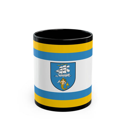 Flag of Ustka Poland - Black Coffee Mug-11oz-The Sticker Space