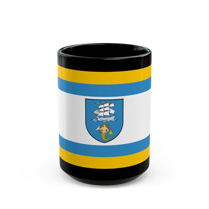 Flag of Ustka Poland - Black Coffee Mug-15oz-The Sticker Space