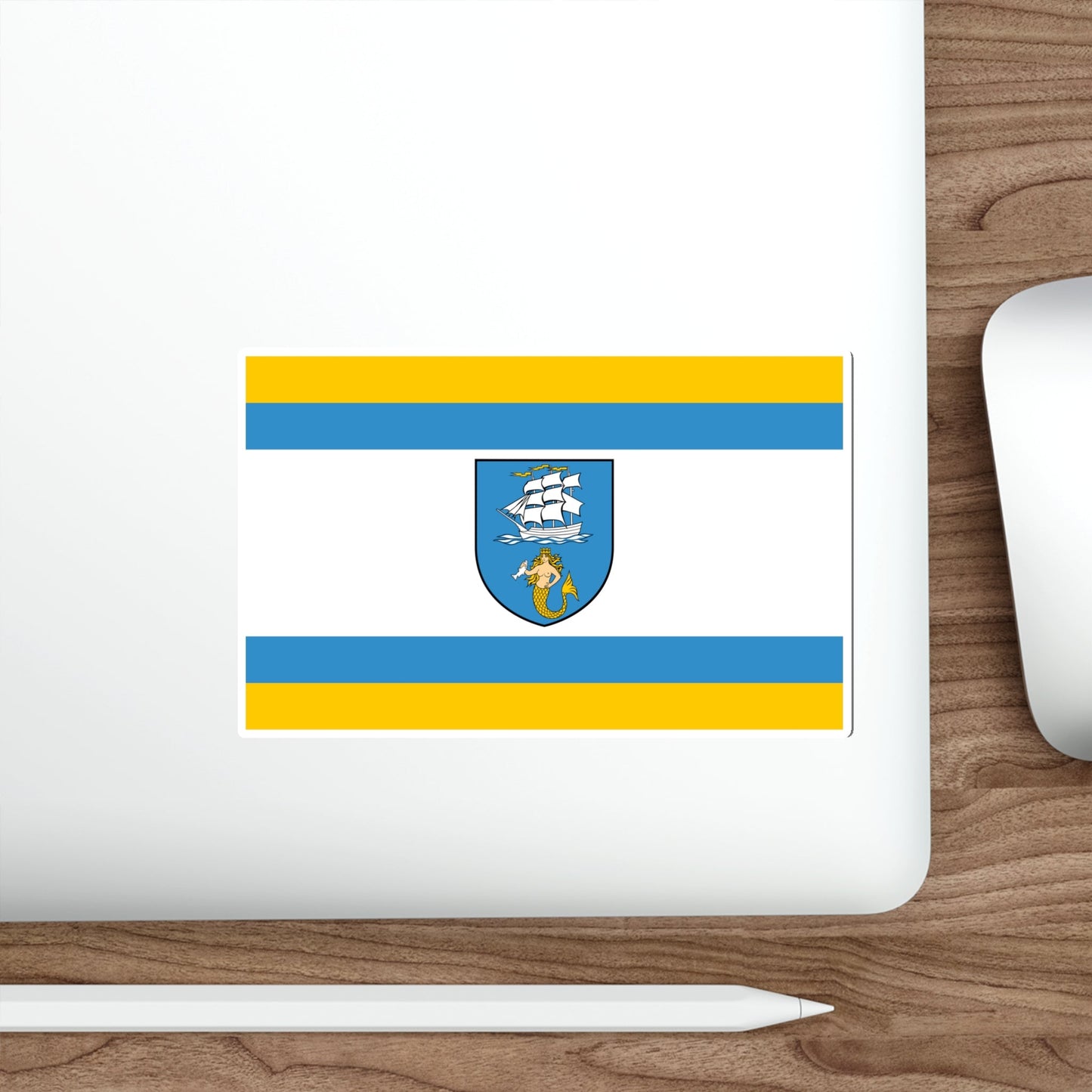 Flag of Ustka Poland STICKER Vinyl Die-Cut Decal-The Sticker Space