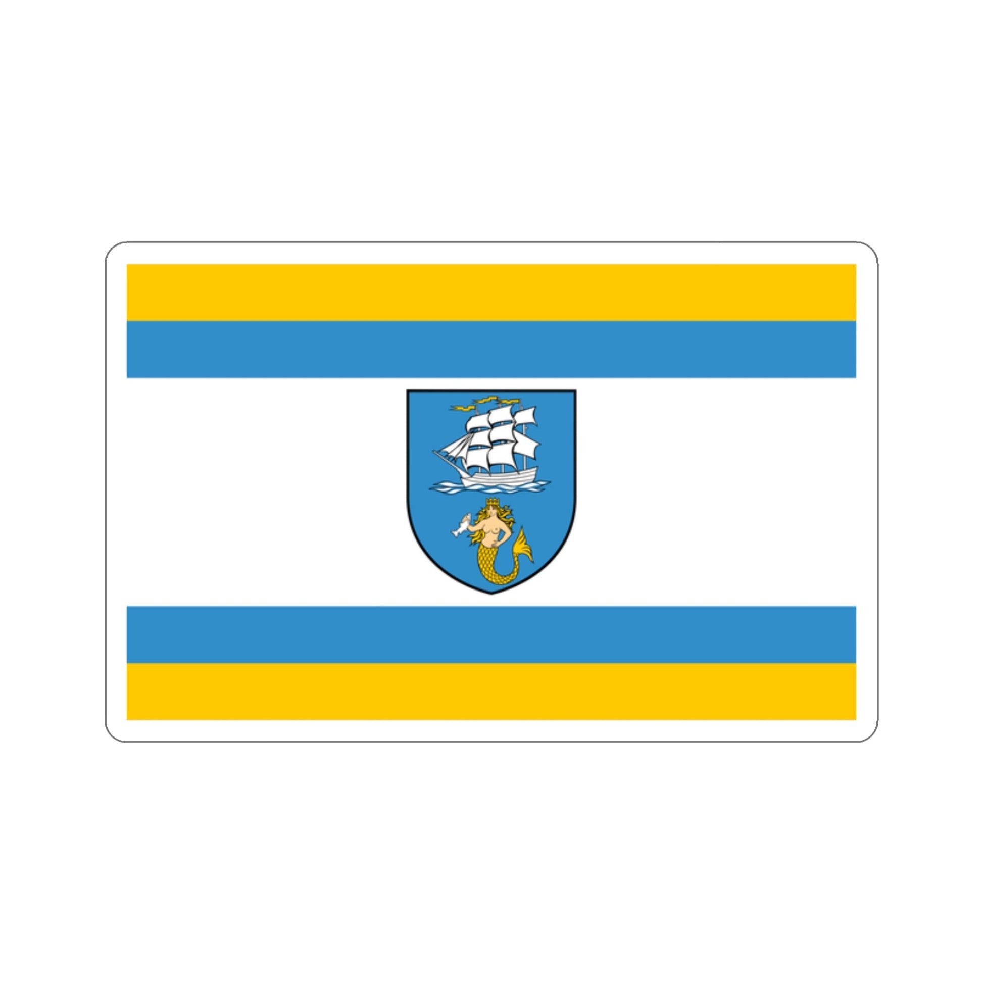 Flag of Ustka Poland STICKER Vinyl Die-Cut Decal-2 Inch-The Sticker Space