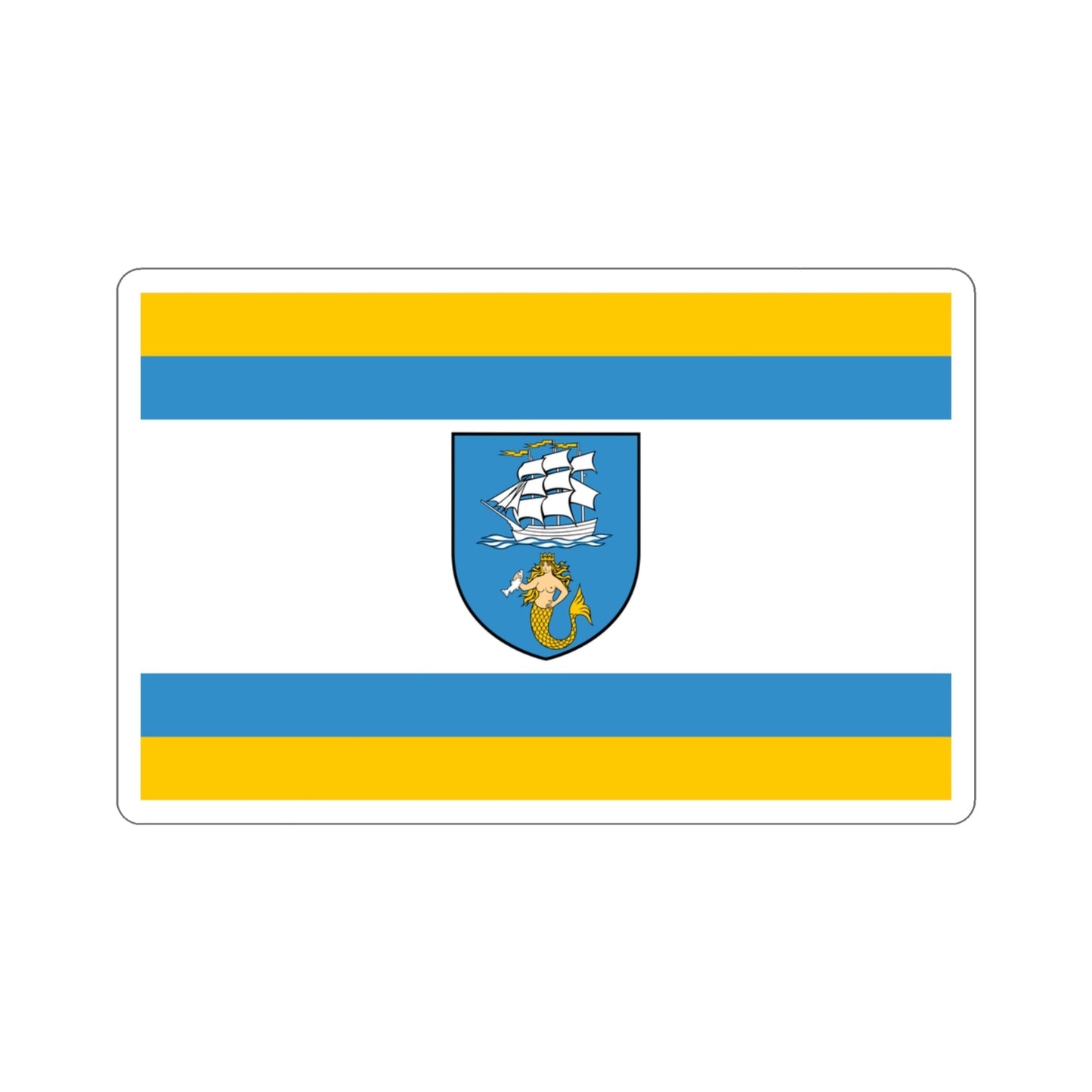 Flag of Ustka Poland STICKER Vinyl Die-Cut Decal-3 Inch-The Sticker Space