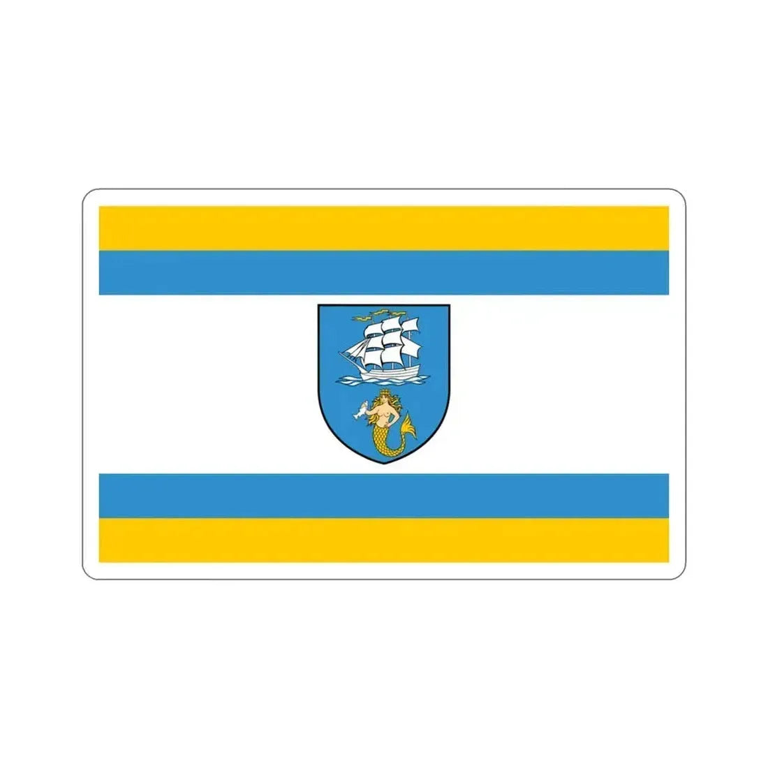 Flag of Ustka Poland STICKER Vinyl Die-Cut Decal 3 Inch - The Sticker Space