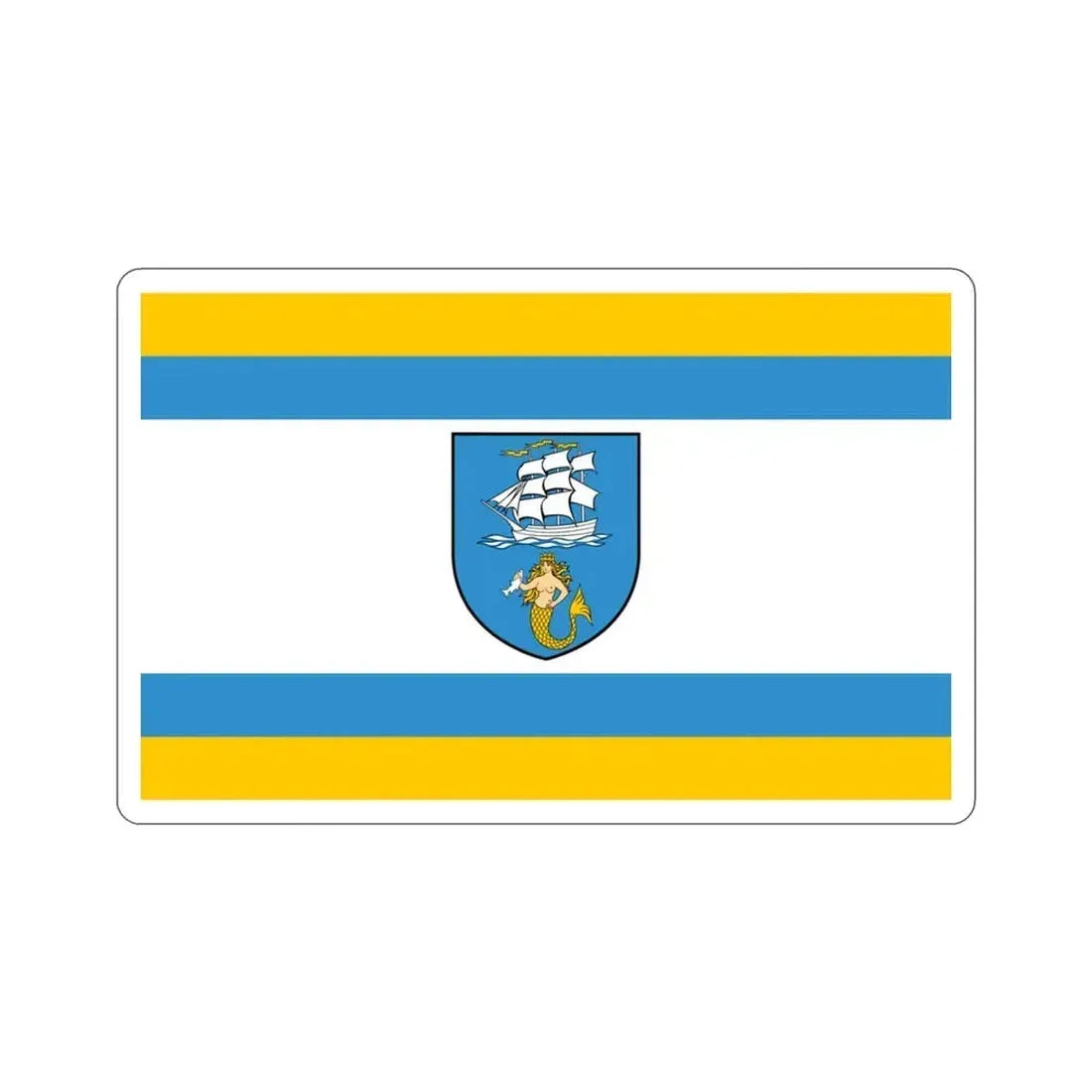 Flag of Ustka Poland STICKER Vinyl Die-Cut Decal 3 Inch - The Sticker Space