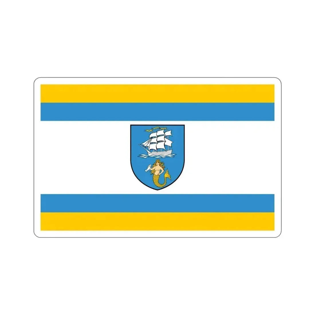 Flag of Ustka Poland STICKER Vinyl Die-Cut Decal 4 Inch - The Sticker Space