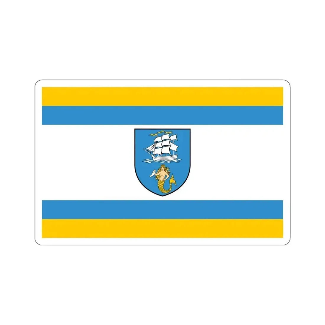 Flag of Ustka Poland STICKER Vinyl Die-Cut Decal 4 Inch - The Sticker Space