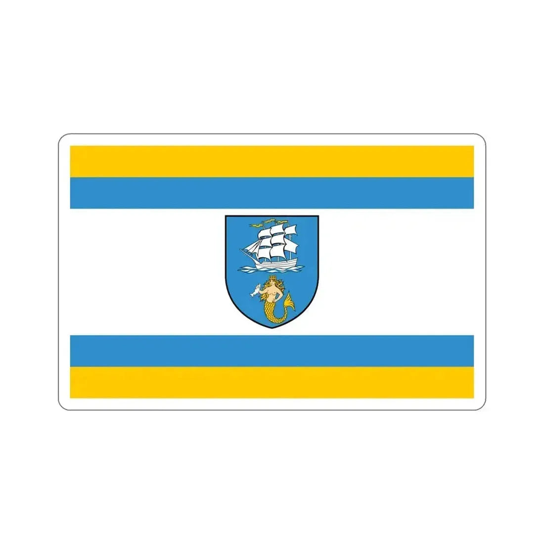 Flag of Ustka Poland STICKER Vinyl Die-Cut Decal 5 Inch - The Sticker Space