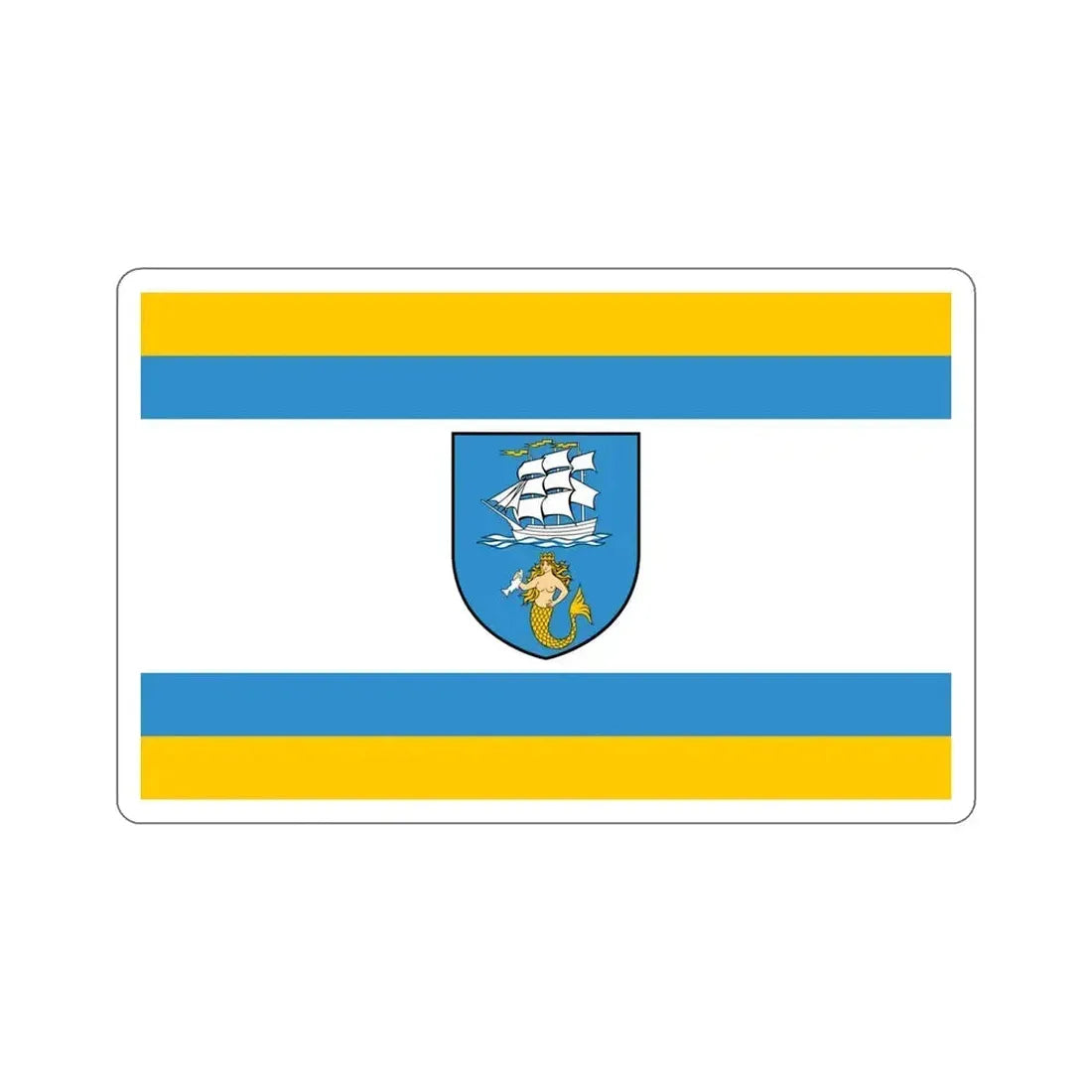 Flag of Ustka Poland STICKER Vinyl Die-Cut Decal 5 Inch - The Sticker Space