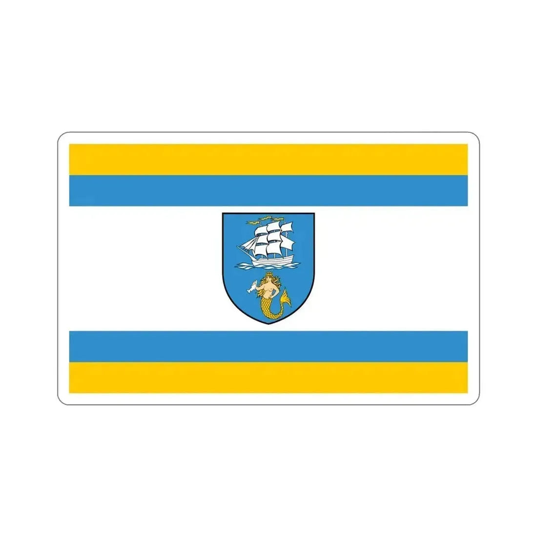 Flag of Ustka Poland STICKER Vinyl Die-Cut Decal 6 Inch - The Sticker Space