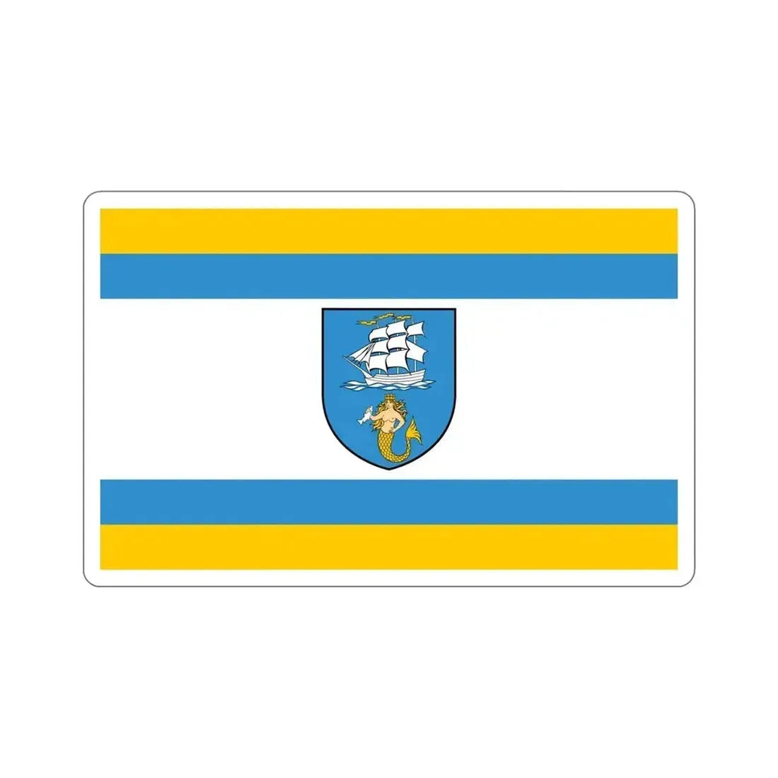 Flag of Ustka Poland STICKER Vinyl Die-Cut Decal - The Sticker Space