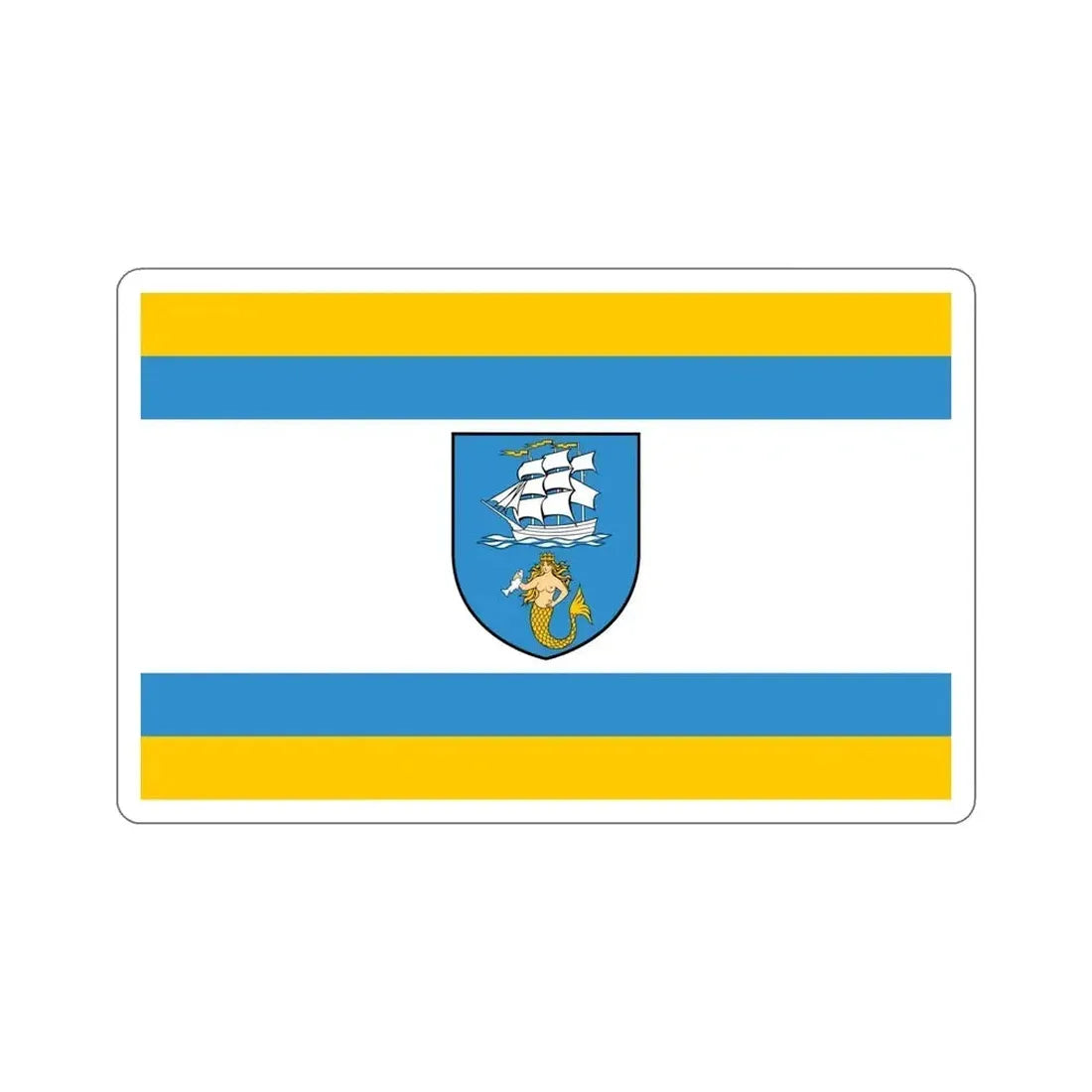 Flag of Ustka Poland STICKER Vinyl Die-Cut Decal - The Sticker Space