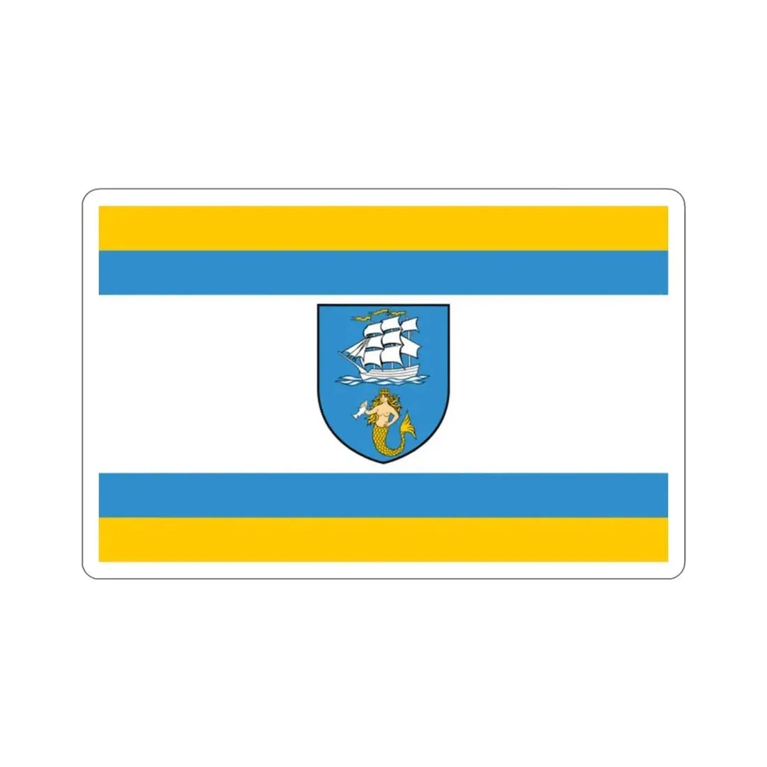 Flag of Ustka Poland STICKER Vinyl Die-Cut Decal - The Sticker Space