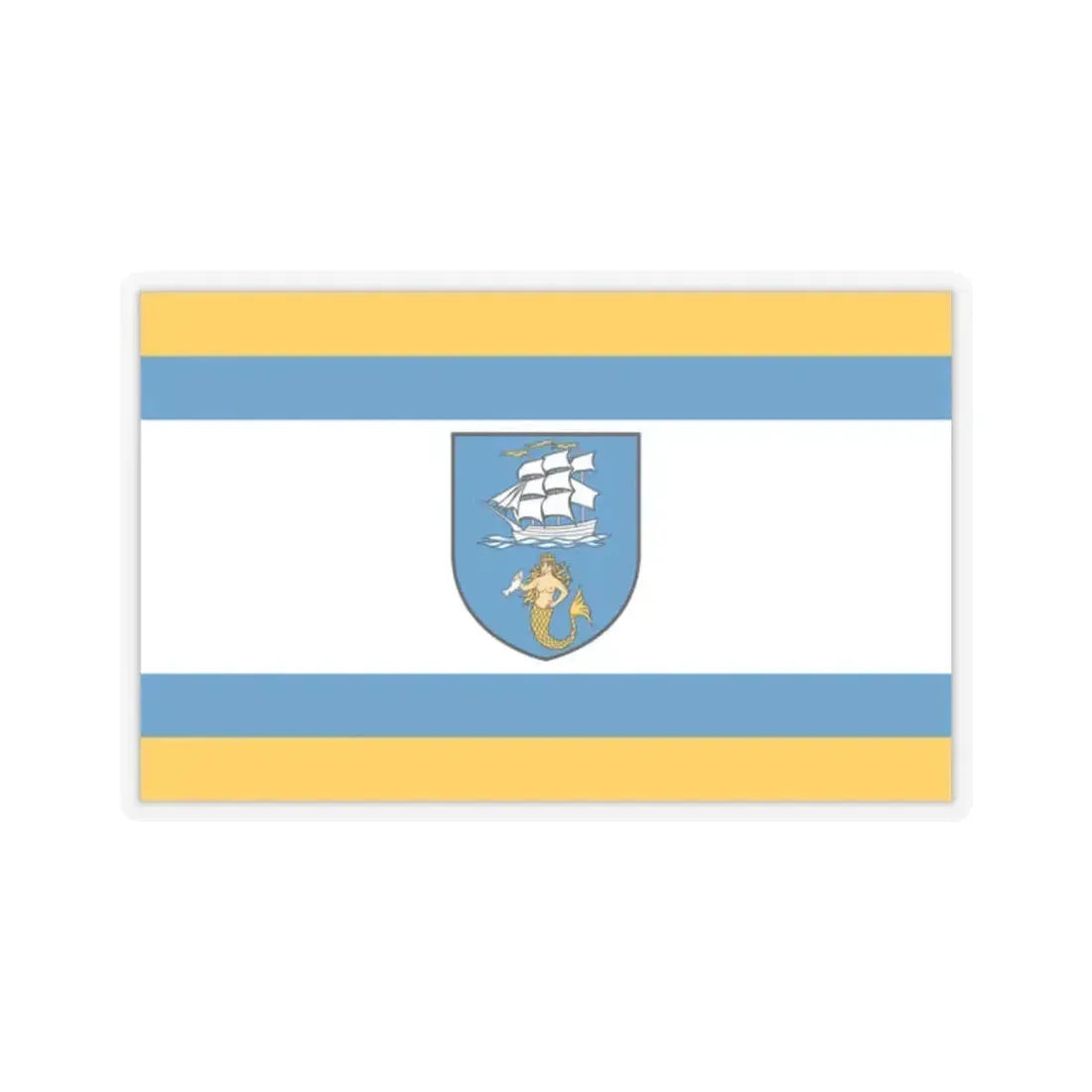 Flag of Ustka Poland - STICKER Vinyl Kiss-Cut Decal 2 Inch Transparent - The Sticker Space