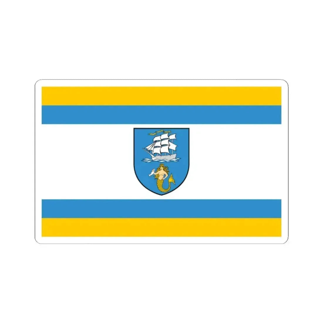Flag of Ustka Poland - STICKER Vinyl Kiss-Cut Decal 2 Inch White - The Sticker Space