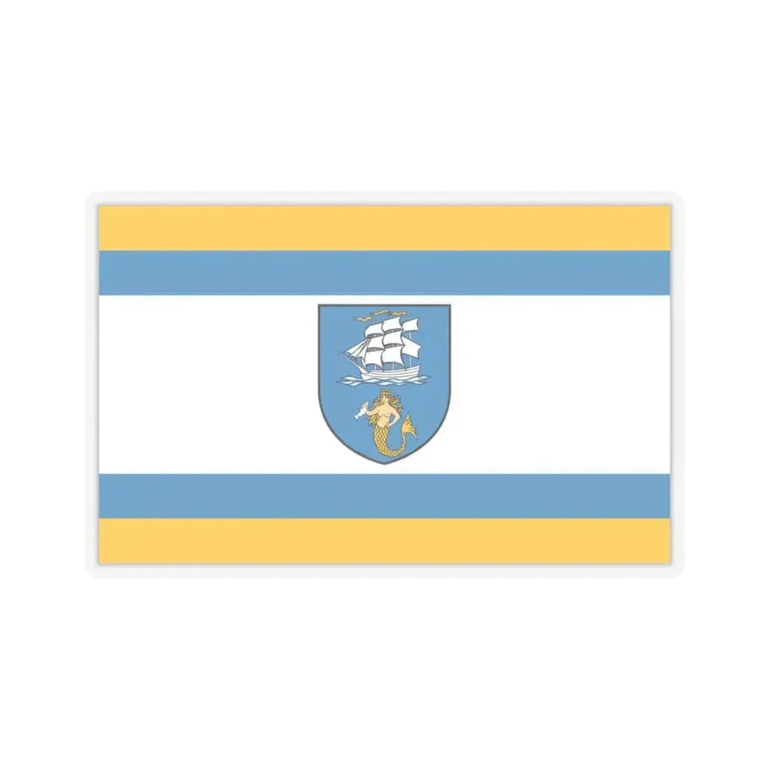 Flag of Ustka Poland - STICKER Vinyl Kiss-Cut Decal 3 Inch Transparent - The Sticker Space