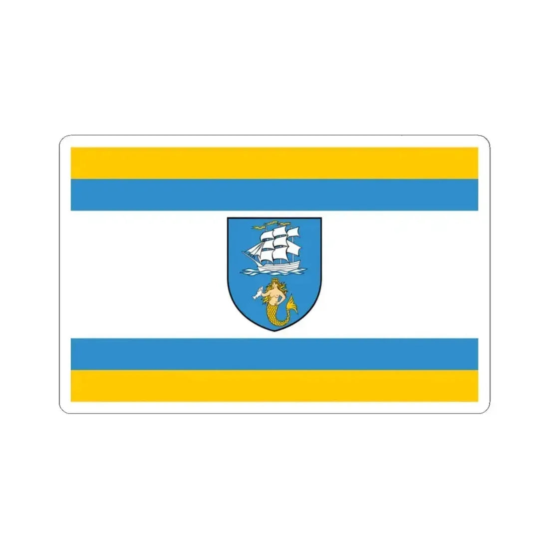 Flag of Ustka Poland - STICKER Vinyl Kiss-Cut Decal 3 Inch White - The Sticker Space