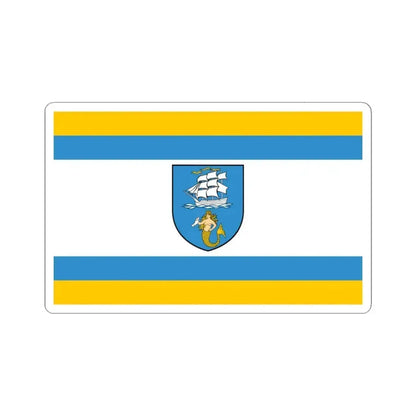 Flag of Ustka Poland - STICKER Vinyl Kiss-Cut Decal 3 Inch White - The Sticker Space