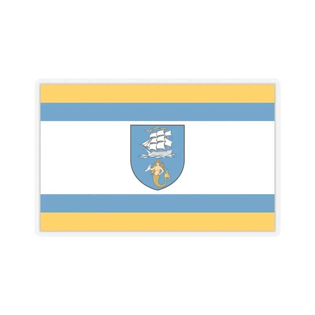 Flag of Ustka Poland - STICKER Vinyl Kiss-Cut Decal 4 Inch Transparent - The Sticker Space