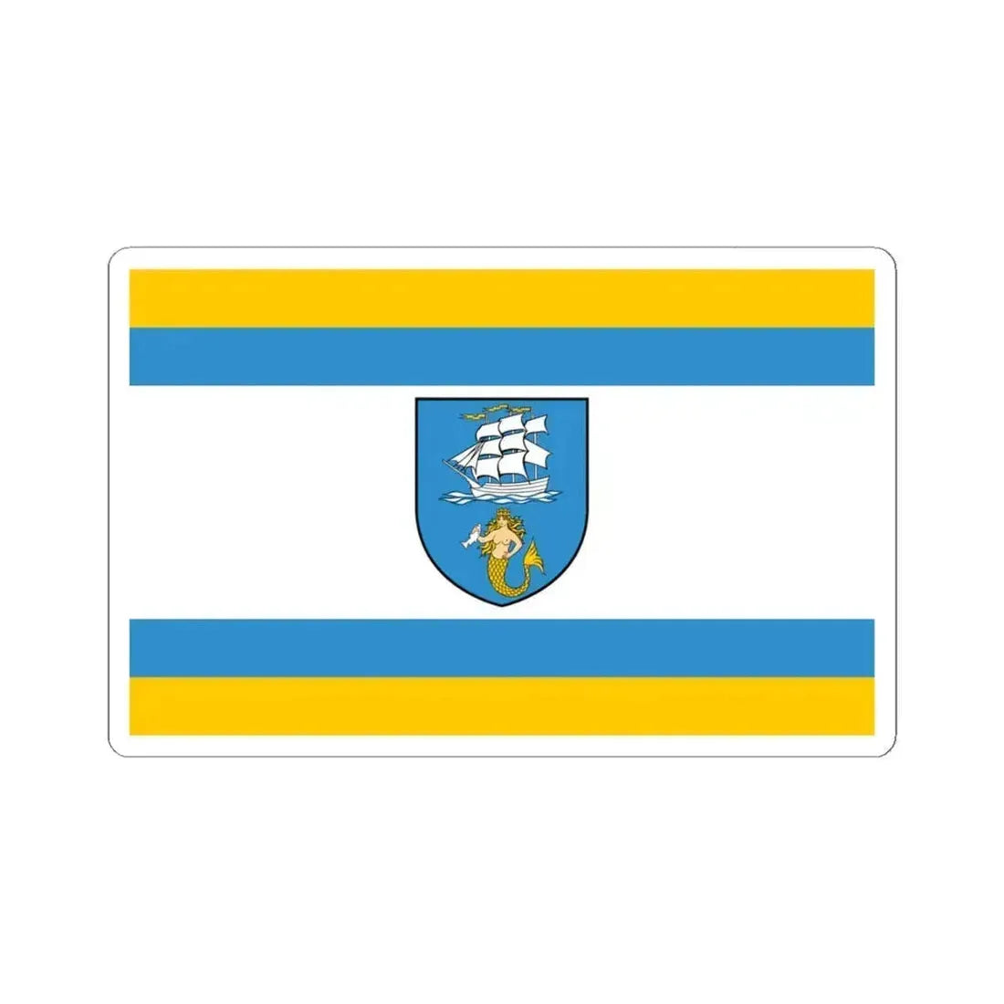 Flag of Ustka Poland - STICKER Vinyl Kiss-Cut Decal 4 Inch White - The Sticker Space
