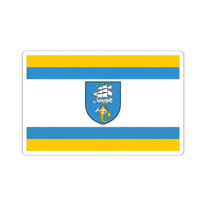Flag of Ustka Poland - STICKER Vinyl Kiss-Cut Decal 4 Inch White - The Sticker Space
