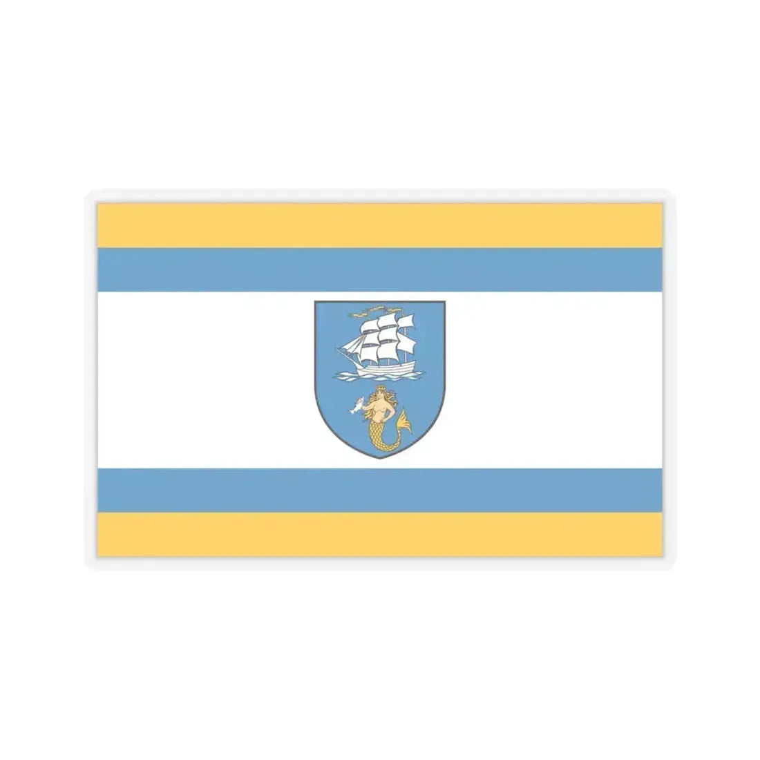 Flag of Ustka Poland - STICKER Vinyl Kiss-Cut Decal 6 Inch Transparent - The Sticker Space