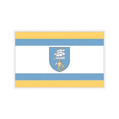 Flag of Ustka Poland - STICKER Vinyl Kiss-Cut Decal 6 Inch Transparent - The Sticker Space