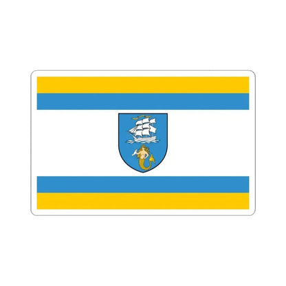 Flag of Ustka Poland - STICKER Vinyl Kiss-Cut Decal 6 Inch White - The Sticker Space