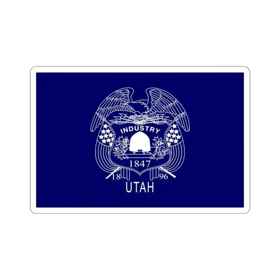 Flag of Utah 1904-1911 (United States) STICKER Vinyl Kiss-Cut Decal 6 Inch White - The Sticker Space