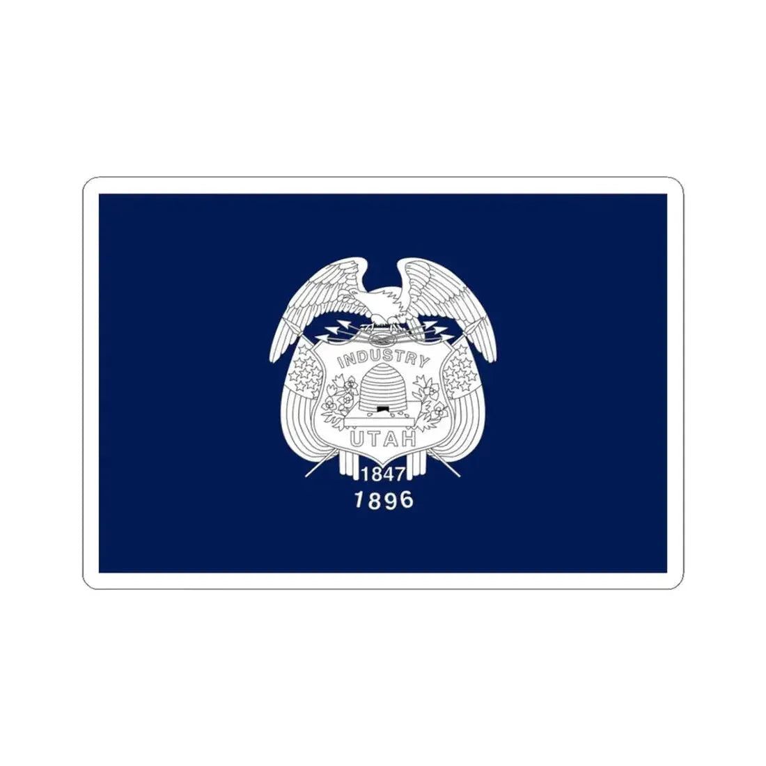 Flag of Utah 1911-1913 (United States) STICKER Vinyl Kiss-Cut Decal 3 Inch White - The Sticker Space